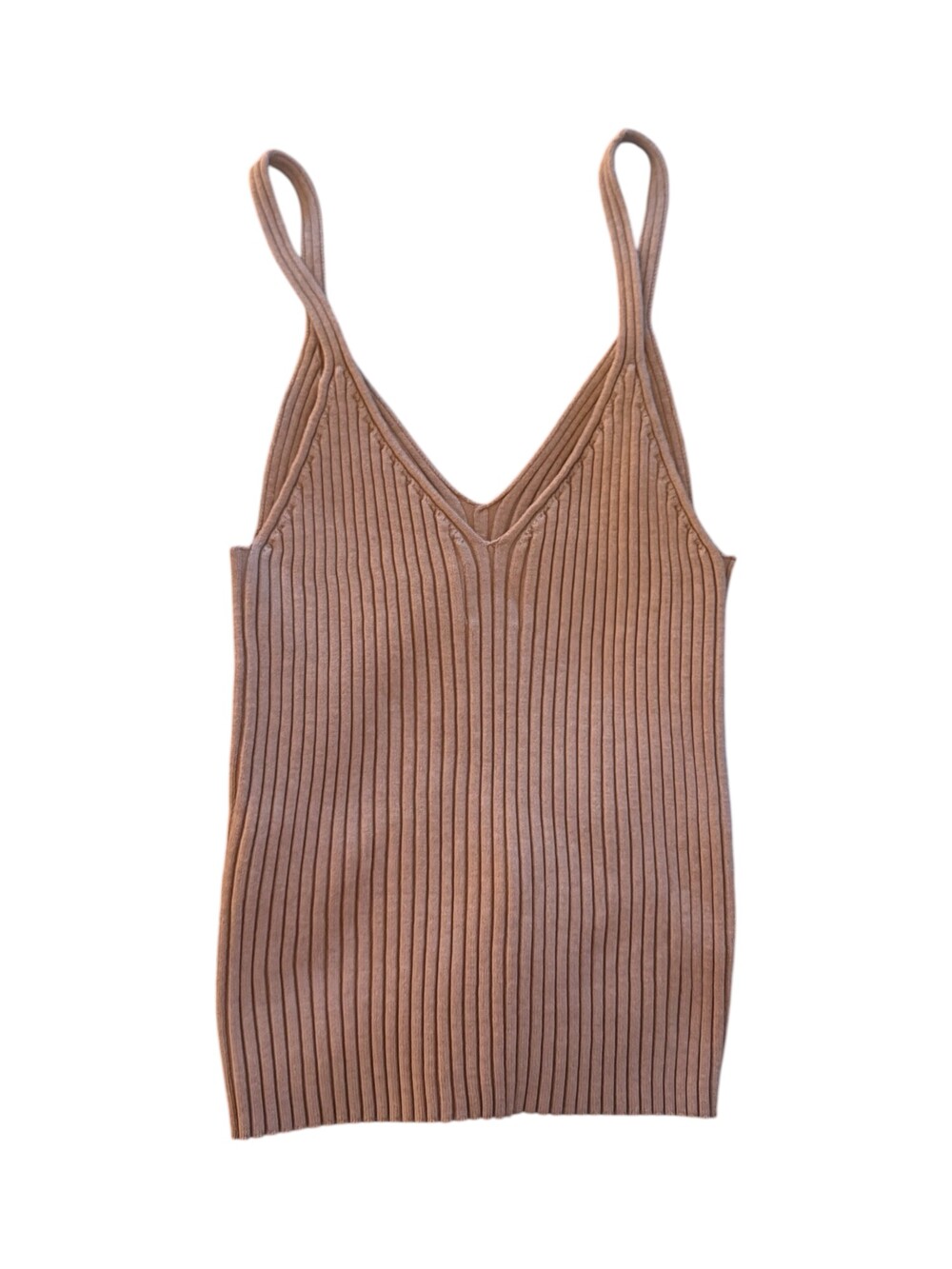 H&M Medium Beige Ribbed Knit Tank Top - Picture 3 of 4